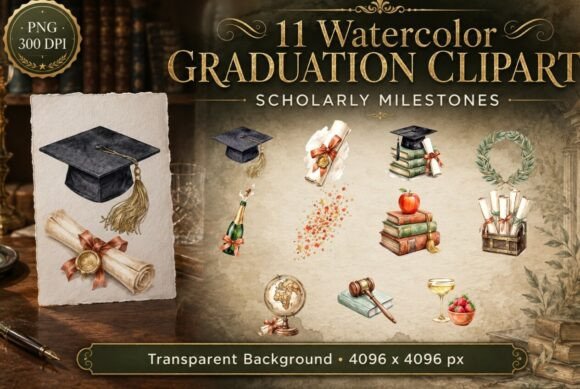 Celebrate Milestones with Vintage Academic Graduation Clipart