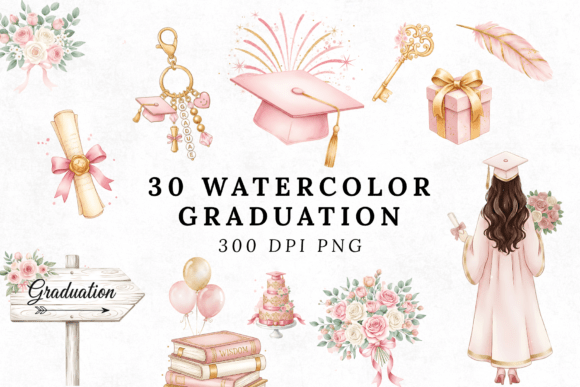 Elevate Your Celebrations with Watercolor Graduation Clipart