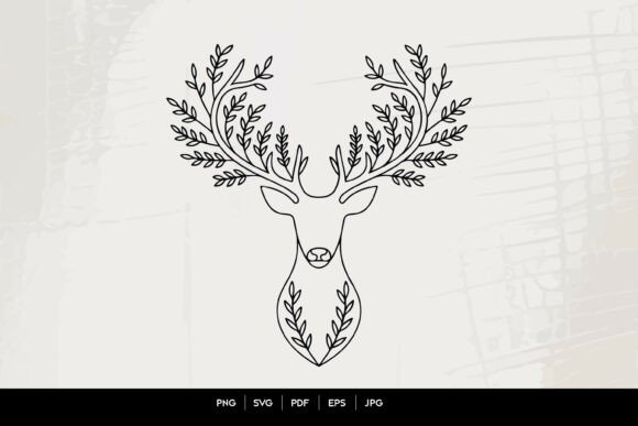Floral Deer Head Line Art SVG: A Modern Nature Emblem