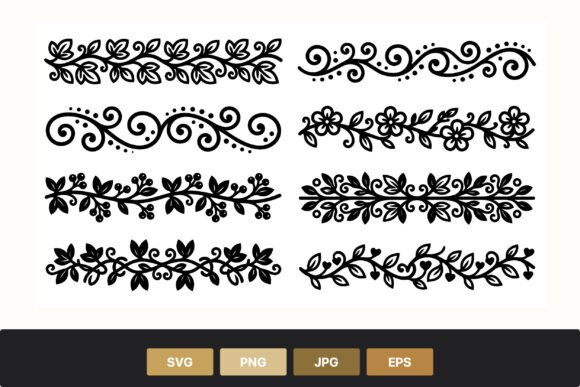 Floral Swirl Border Vector Art: Instant Design Elegance