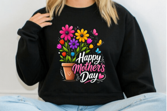 Happy Mothers Day Flower Pot Shirt PNG: A Burst of Spring Joy