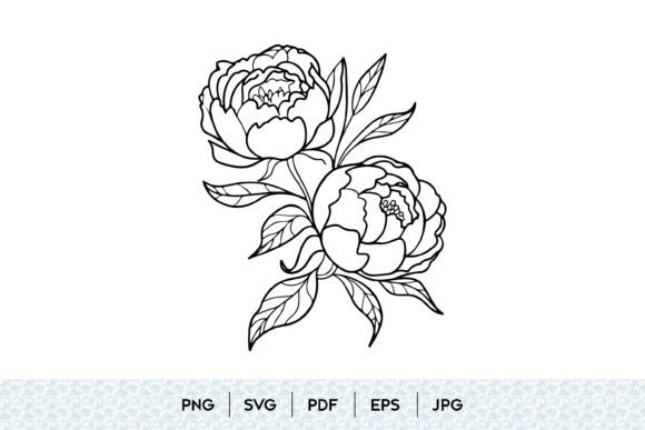 Peony Flower Line Art SVG: A Designer's Botanical Asset