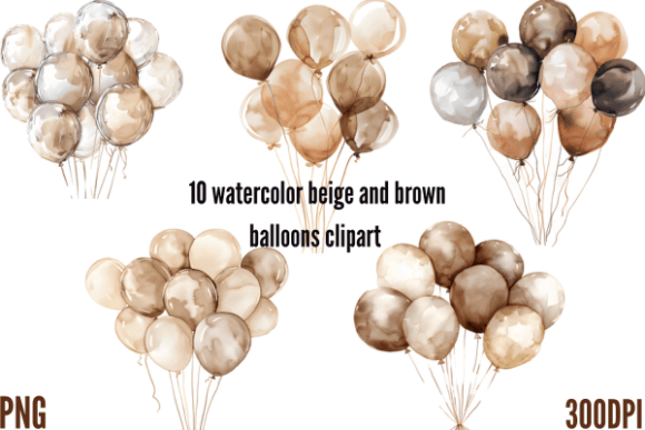 Watercolor Beige and Brown Balloons Clip: A Designer's Guide