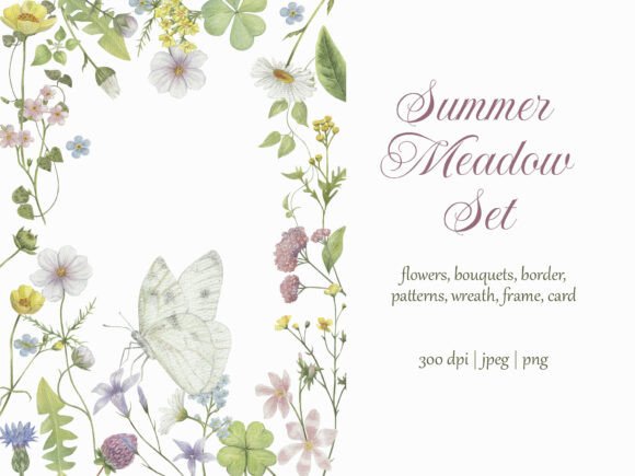 Watercolor Summer Meadow Bundle: A Breath of Fresh Air for Designers