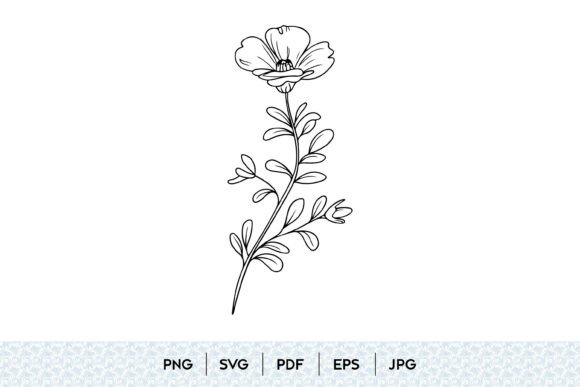 Wildflower Botanical Line Art: Elevating Modern Design